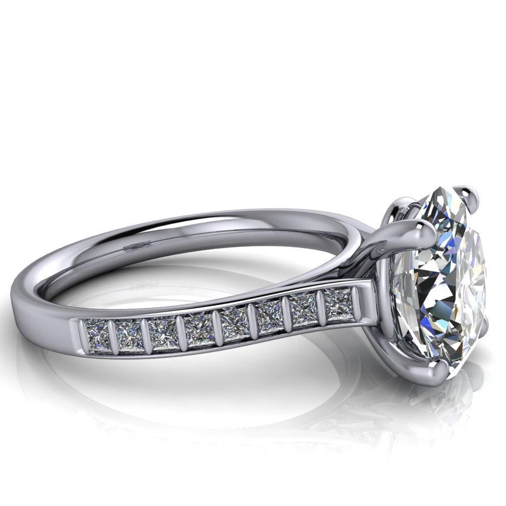 Sonia Oval Moissanite 4 Prong Bar Shank Engagement Ring-Custom-Made Jewelry-Fire & Brilliance ®