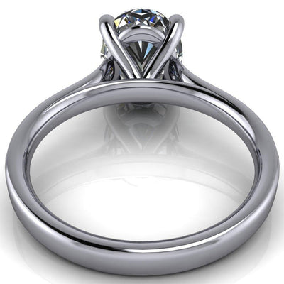 Sonia Oval Moissanite 4 Prong Bar Shank Engagement Ring-Custom-Made Jewelry-Fire & Brilliance ®