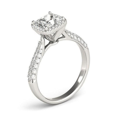 Sonya Princess/Square Moissanite Micro Pave Cathedral Halo Engagement Ring-Custom-Made Jewelry-Fire & Brilliance ®