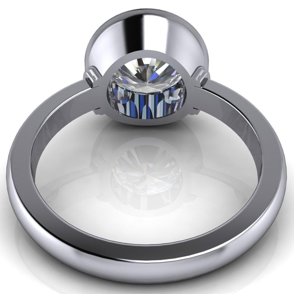 Sophie Round Moissanite Bezel Set Ring-Custom-Made Jewelry-Fire & Brilliance ®