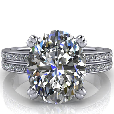Sophina Oval Moissanite 4 Double Prong Split Shank Engagement Ring-Custom-Made Jewelry-Fire & Brilliance ®
