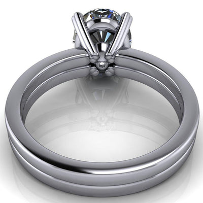 Sophina Oval Moissanite 4 Double Prong Split Shank Engagement Ring-Custom-Made Jewelry-Fire & Brilliance ®