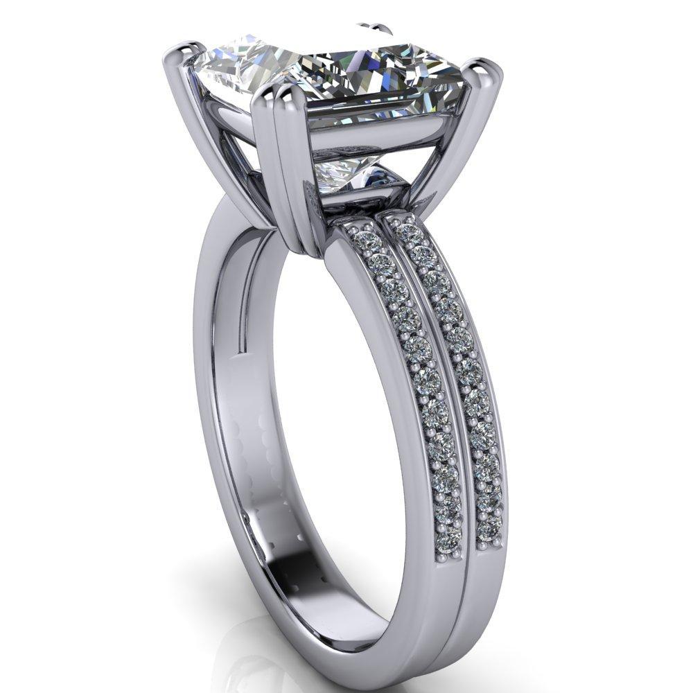 Sophina Princess/Square Moissanite 4 Double Prong Split Shank Engagement Ring-Custom-Made Jewelry-Fire & Brilliance ®