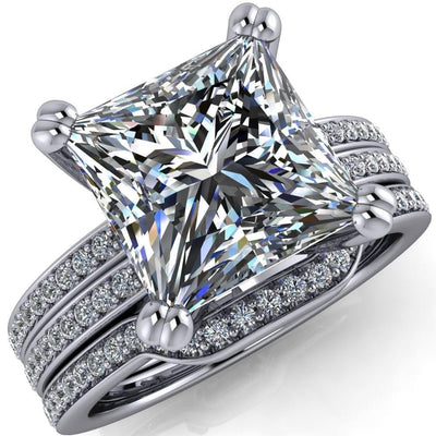 Sophina Princess/Square Moissanite 4 Double Prong Split Shank Engagement Ring-Custom-Made Jewelry-Fire & Brilliance ®