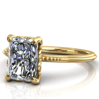 Spencer Emerald Moissanite Momiji + Heart Engagement Ring-Custom-Made Jewelry-Fire & Brilliance ®
