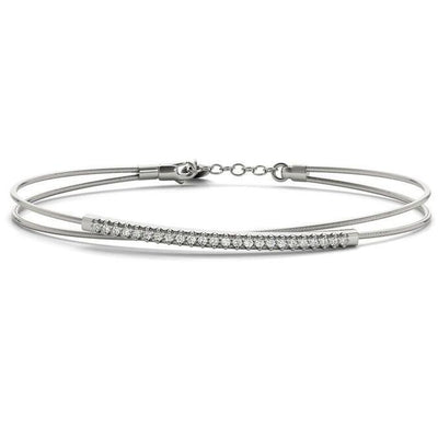 Split Flexible Wire Moissanite or Diamond Bangle-Custom-Made Jewelry-Fire & Brilliance ®