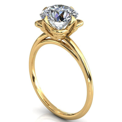 Spring Shine Round Moissanite Engagement Ring-Custom-Made Jewelry-Fire & Brilliance ®