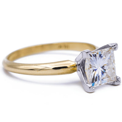 Square Moissanite 4 Prongs FANCY Solitaire Ring-Solitaire Ring-Fire & Brilliance ®