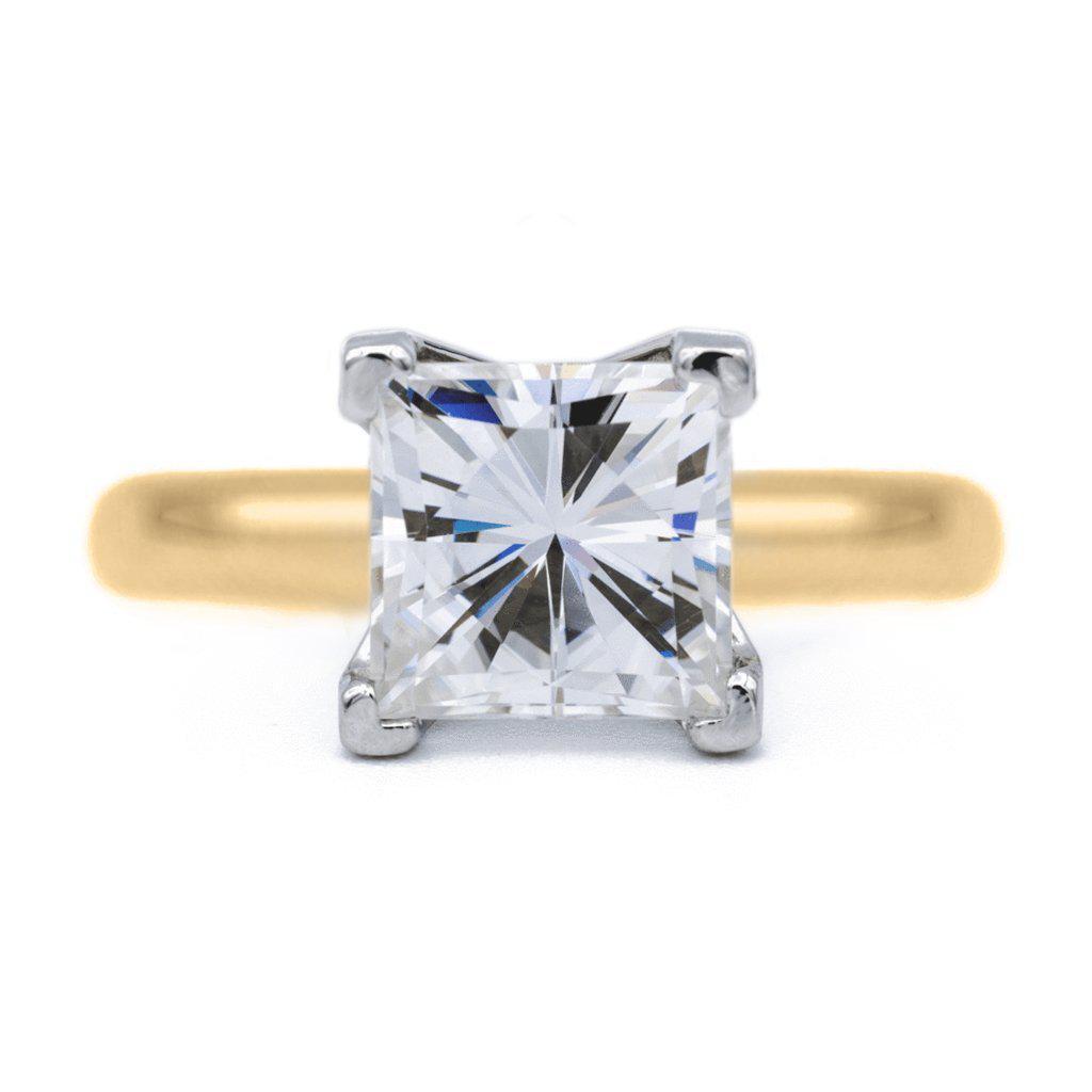 Square Moissanite 4 Prongs FANCY Solitaire Ring-Solitaire Ring-Fire & Brilliance ®