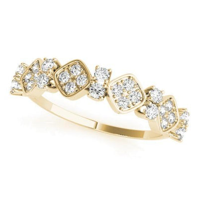 Stackables 1/2 Eternity Tri-Tone Gold Spades 3-Band Set Selectables-Wedding and Anniversary Bands-Fire & Brilliance ®