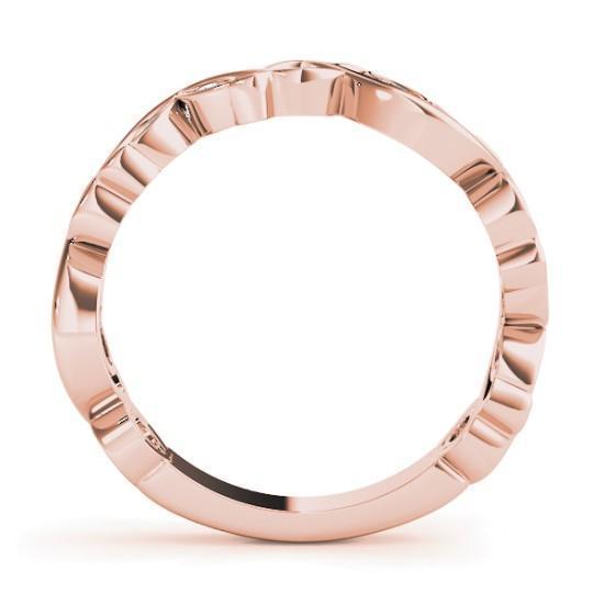 Stackables 3/4 Eternity Tri-Tone Gold Rose Shape Marquise Bezel 3-Band Set Selectables-Wedding and Anniversary Bands-Fire & Brilliance ®