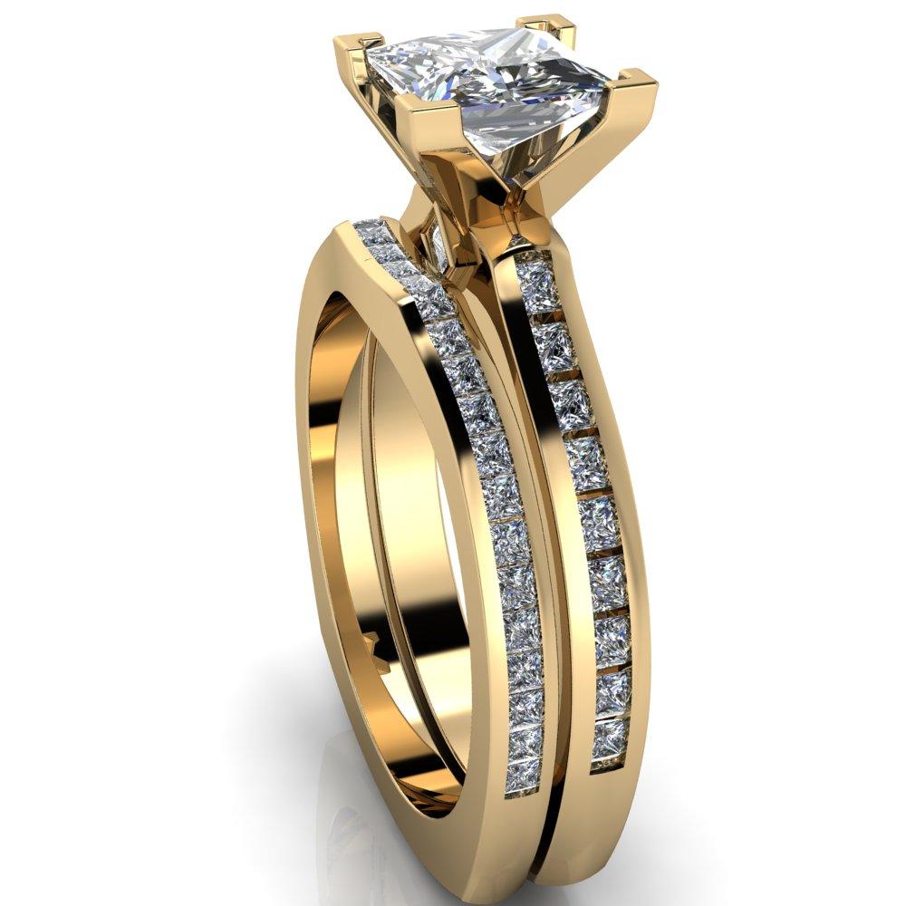 Stark Princess/Square Full Bezel Diamond Channel Engagement Ring