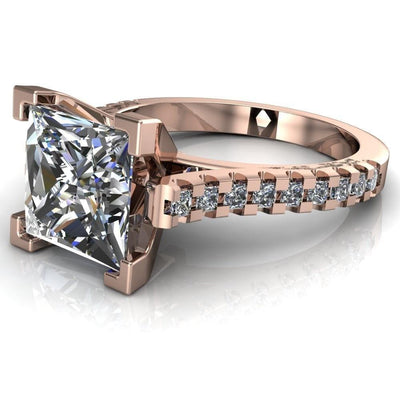 Steele Princess/Square Multi Stone Cathedral Ring-Custom-Made Jewelry-Fire & Brilliance ®