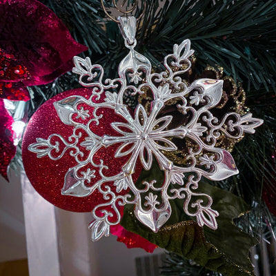 Sterling Silver Snowflake Christmas Ornament-FIRE & BRILLIANCE