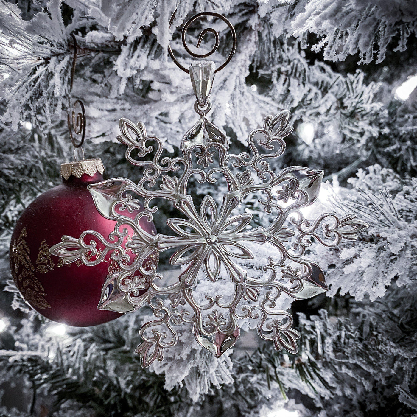 Sterling Silver Snowflake Christmas Ornament-FIRE & BRILLIANCE