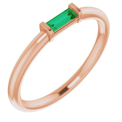 Straight Baguette Gemstone Stackable Ring-FIRE & BRILLIANCE