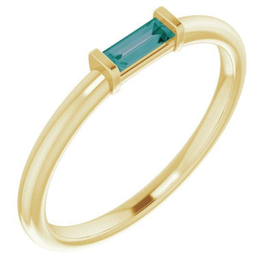 Straight Baguette Gemstone Stackable Ring-FIRE & BRILLIANCE