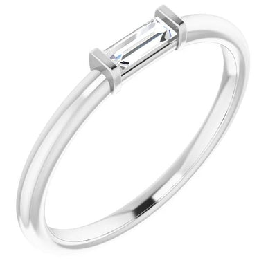 Straight Baguette Gemstone Stackable Ring-FIRE & BRILLIANCE