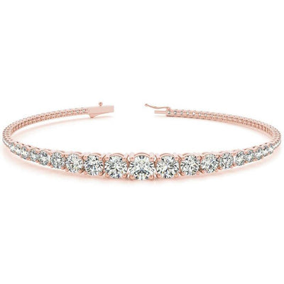 Stunning Tapered Moissanite or Diamond In-Line Bracelet-Custom-Made Jewelry-Fire & Brilliance ®