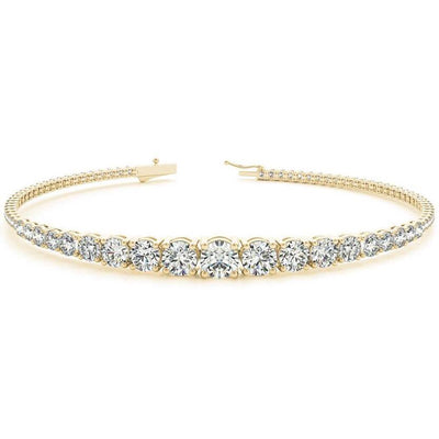 Stunning Tapered Moissanite or Diamond In-Line Bracelet-Custom-Made Jewelry-Fire & Brilliance ®