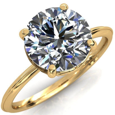 Sunbeam Caligraphy Round Moissanite Engagement Ring-Custom-Made Jewelry-Fire & Brilliance ®