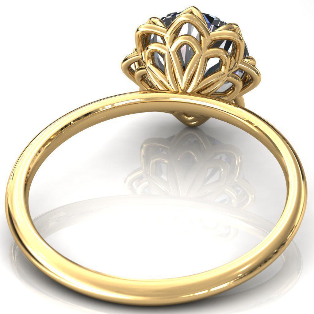 Sunflower Round Moissanite Engagement Ring-Custom-Made Jewelry-Fire & Brilliance ®