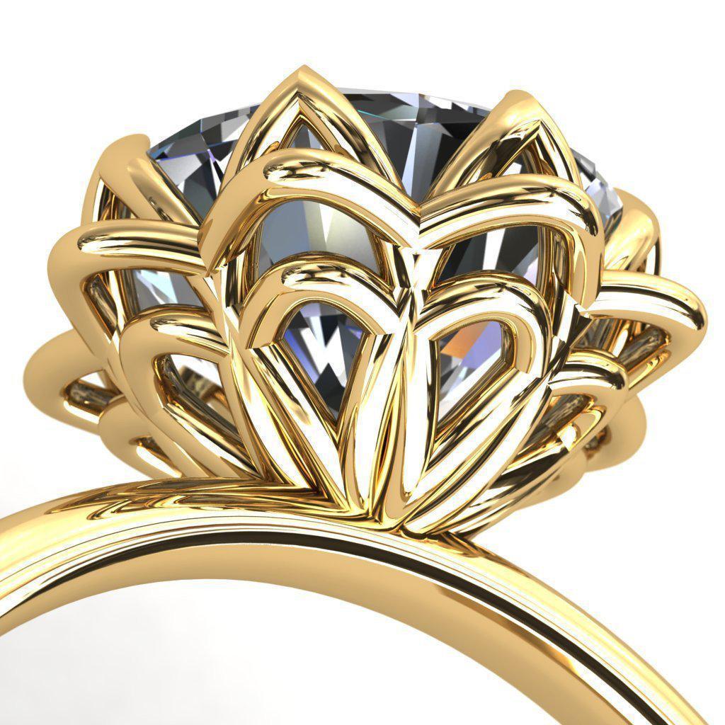 Sunflower Round Center Stone Engagement Ring – FIRE BRILLIANCE