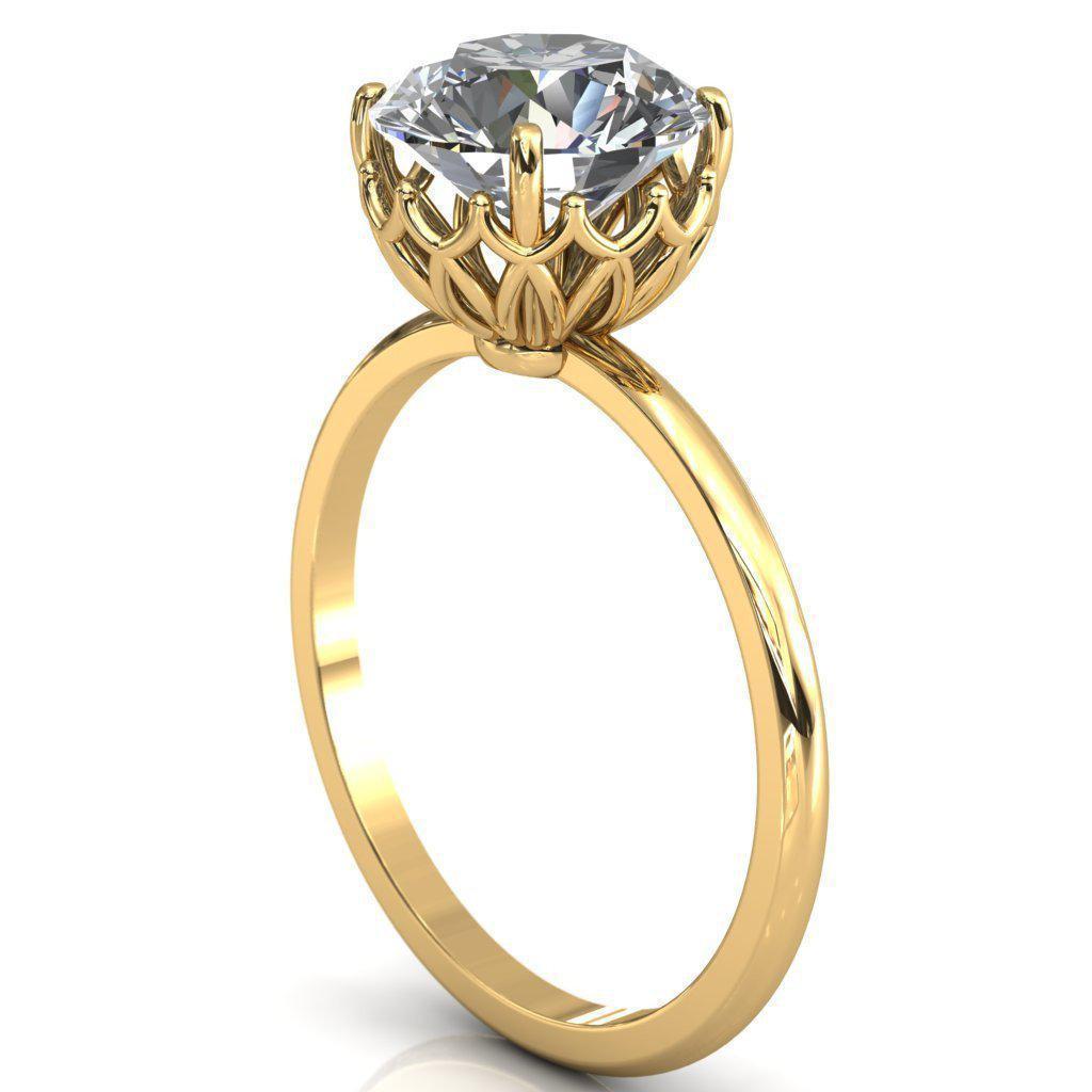 Sunset Round Moissanite Majestic Engagement Ring-Custom-Made Jewelry-Fire & Brilliance ®