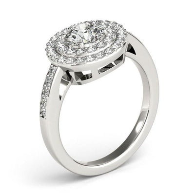 Susannah Round Moissanite Channel Shank Double Halo Engagement Ring-Custom-Made Jewelry-Fire & Brilliance ®