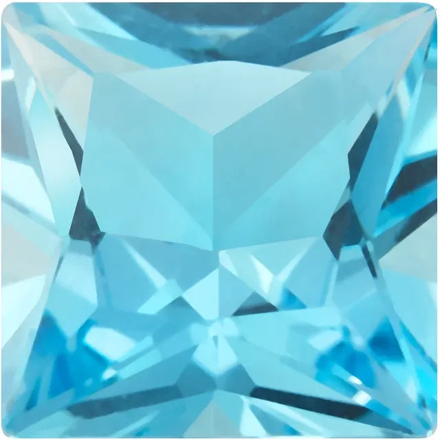 Princess Cut Swiss Blue Topaz Natural Gemstones