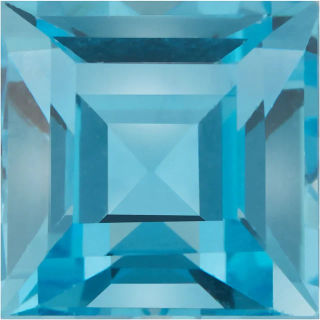 Square Step Cut Swiss Blue Topaz Natural Gemstones