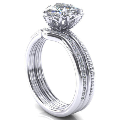 Syeda Trillion Moissanite 6 Prong Engagement Ring-Custom-Made Jewelry-Fire & Brilliance ®