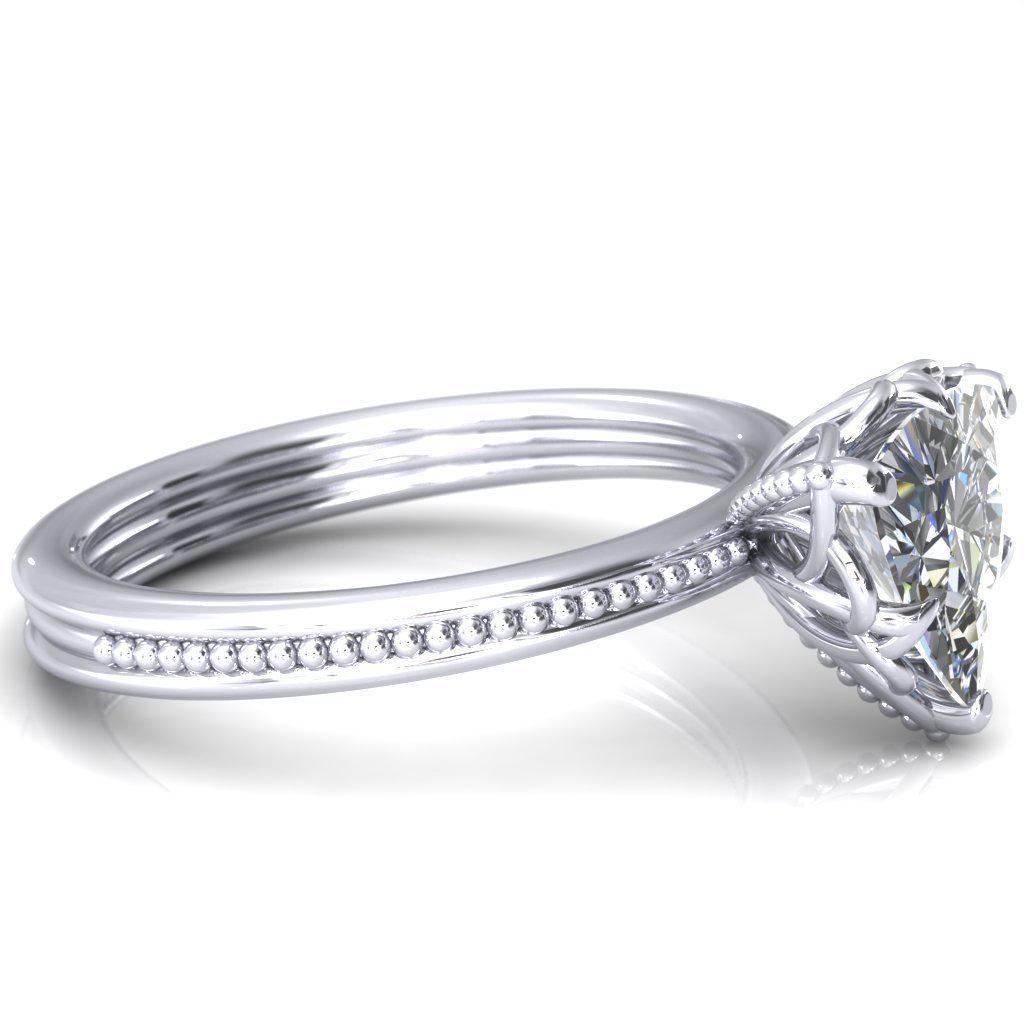 Syeda Trillion Moissanite 6 Prong Engagement Ring-Custom-Made Jewelry-Fire & Brilliance ®