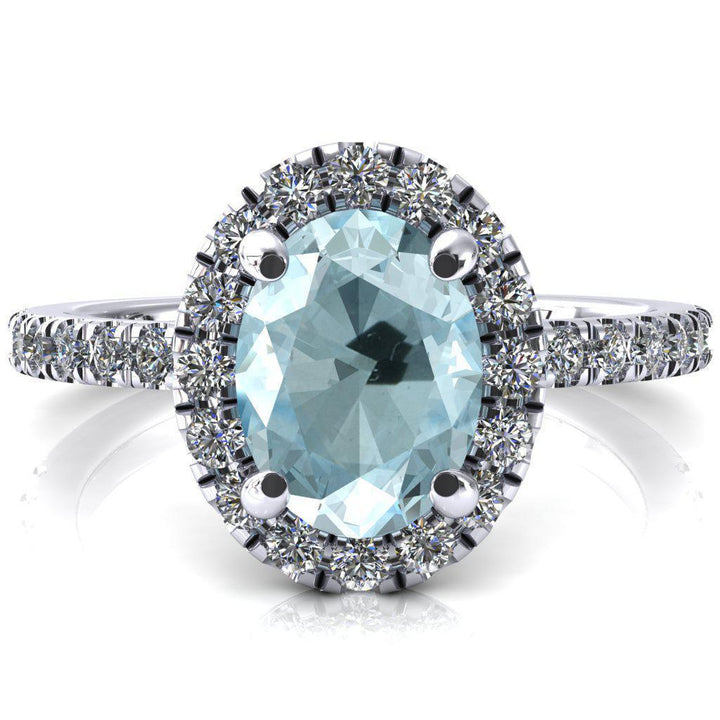 New Aqua and store Black diamond accent ring