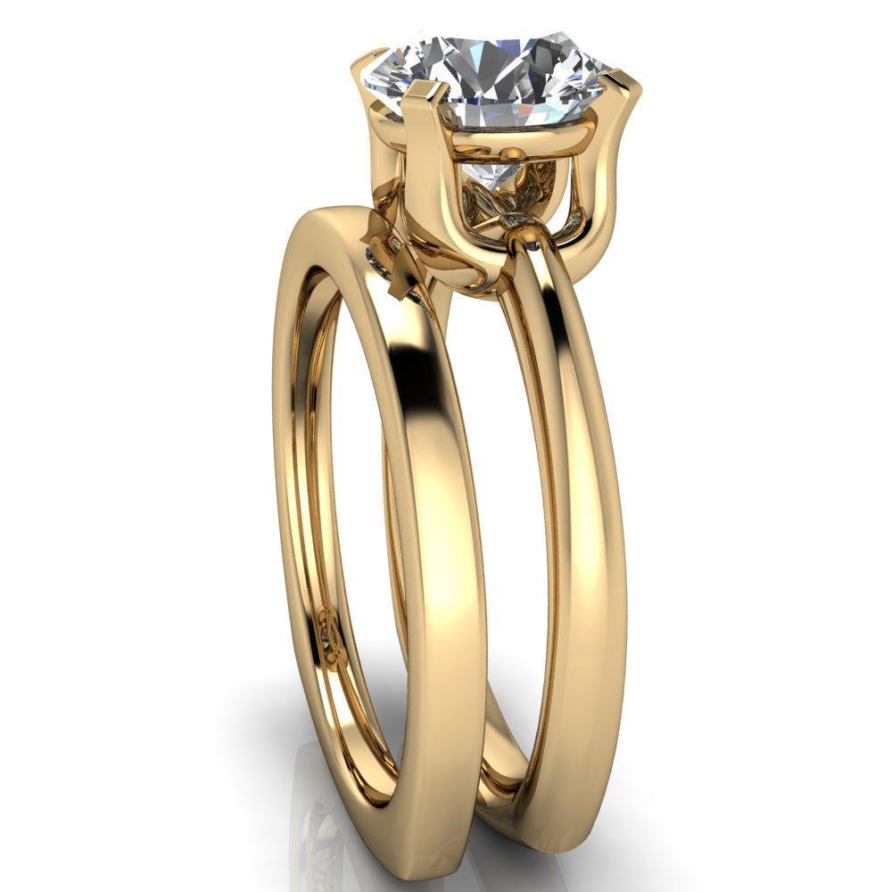 Tamika Round Moissanite U-Prong Setting Solitaire Ring-Custom-Made Jewelry-Fire & Brilliance ®