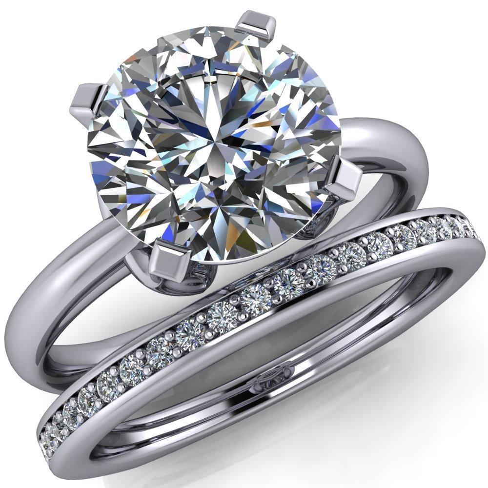 Tamika Round Moissanite U-Prong Setting Solitaire Ring-Custom-Made Jewelry-Fire & Brilliance ®