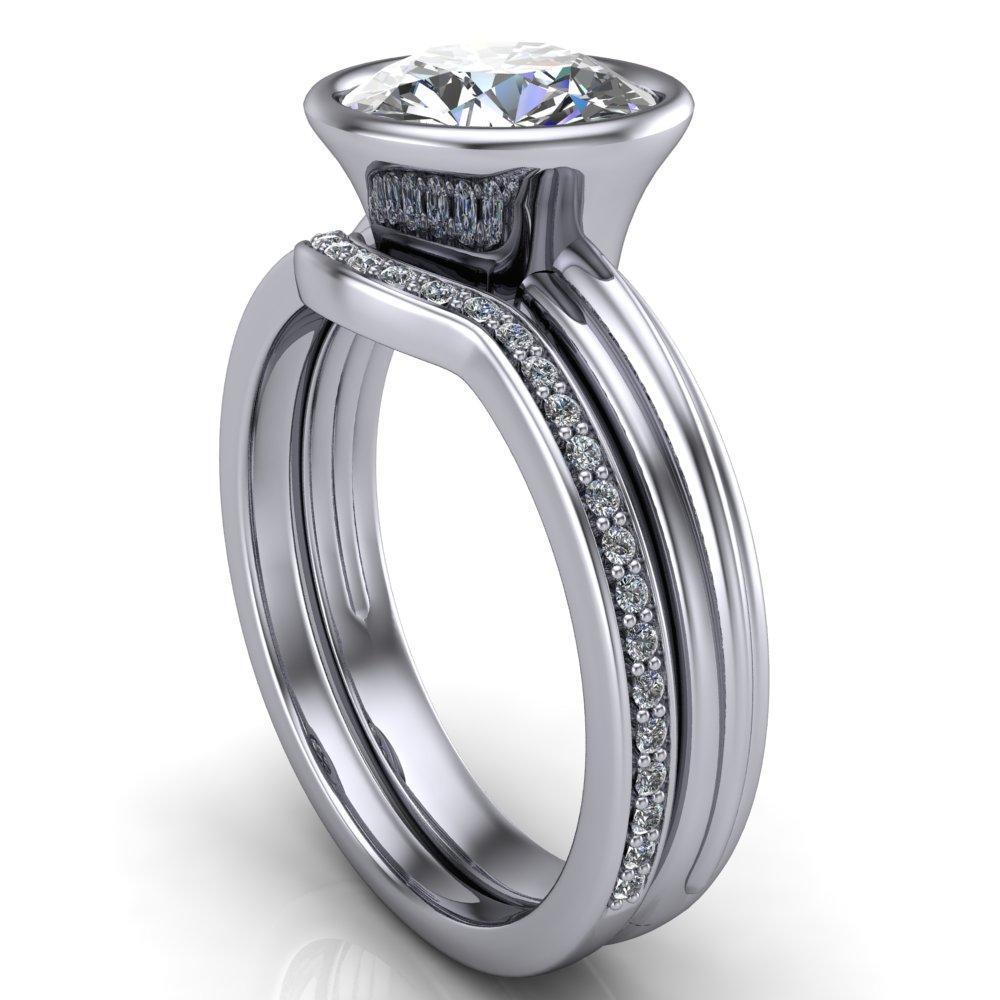 Terese Round Moissanite Bezel Set Brava Ring-Custom-Made Jewelry-Fire & Brilliance ®