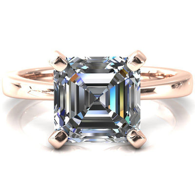 Tessa Asscher Moissanite 4  Prong Pitched Shoulders Solitaire Engagement Ring