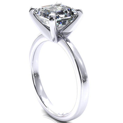 Tessa Asscher Moissanite 4  Prong Pitched Shoulders Solitaire Engagement Ring