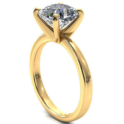 Tessa Cushion Moissanite 4  Prong Pitched Shoulders Solitaire Engagement Ring