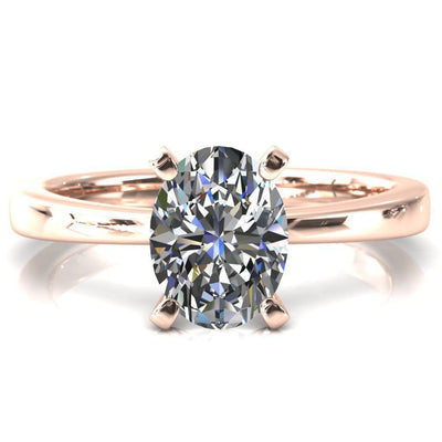 Tessa Oval Center 4  Prong Pitched Shoulders Solitaire Engagement Ring