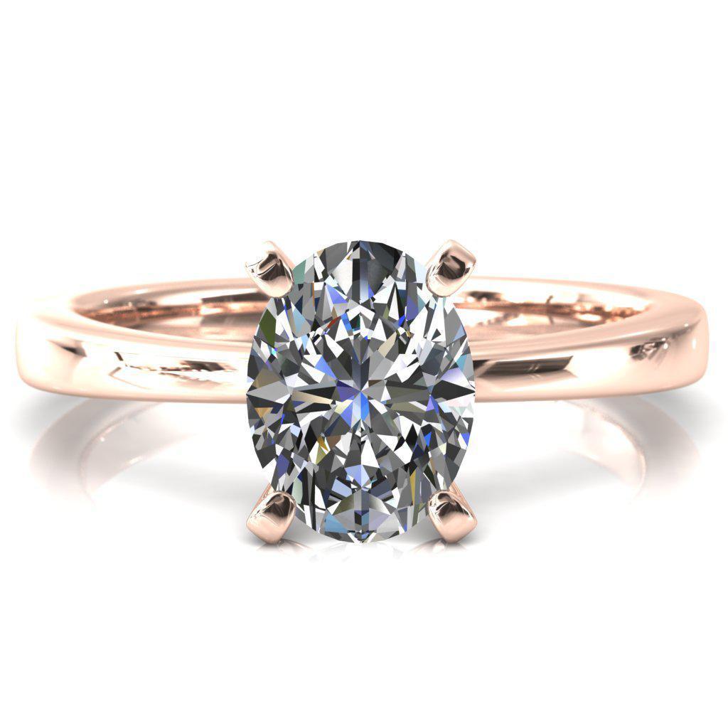 Tessa Oval Lab Grown Diamond 4 Prong Pitched Shoulders Solitaire Engagement Ring