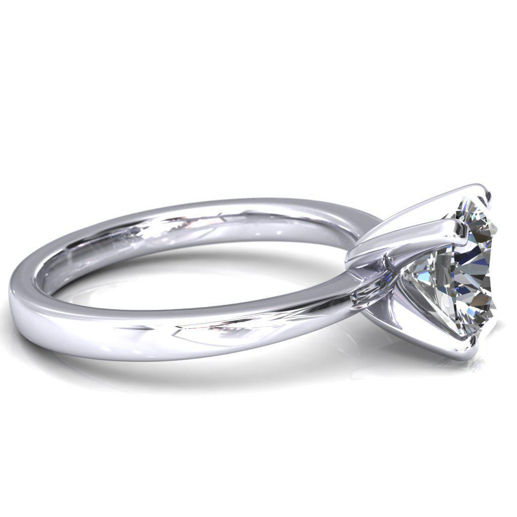 Tessa Round 4  Prong Pitched Shoulders Solitaire Engagement Ring