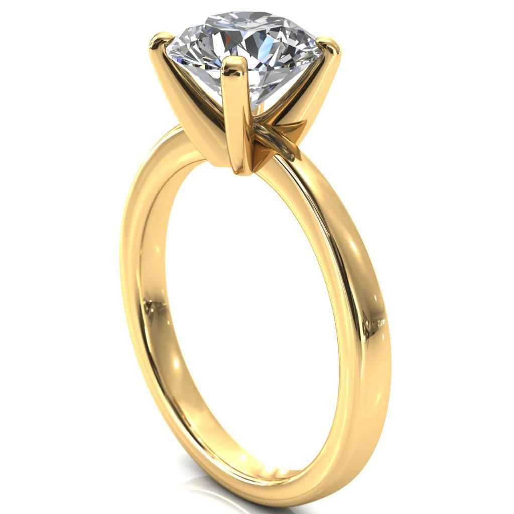 Tessa Round 4  Prong Pitched Shoulders Solitaire Engagement Ring