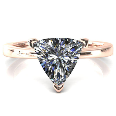 Tessa Trillion Moissanite 3 Prong Pitched Shoulders Solitaire Engagement Ring