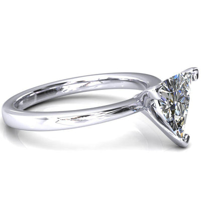 Tessa Trillion Moissanite 3 Prong Pitched Shoulders Solitaire Engagement Ring