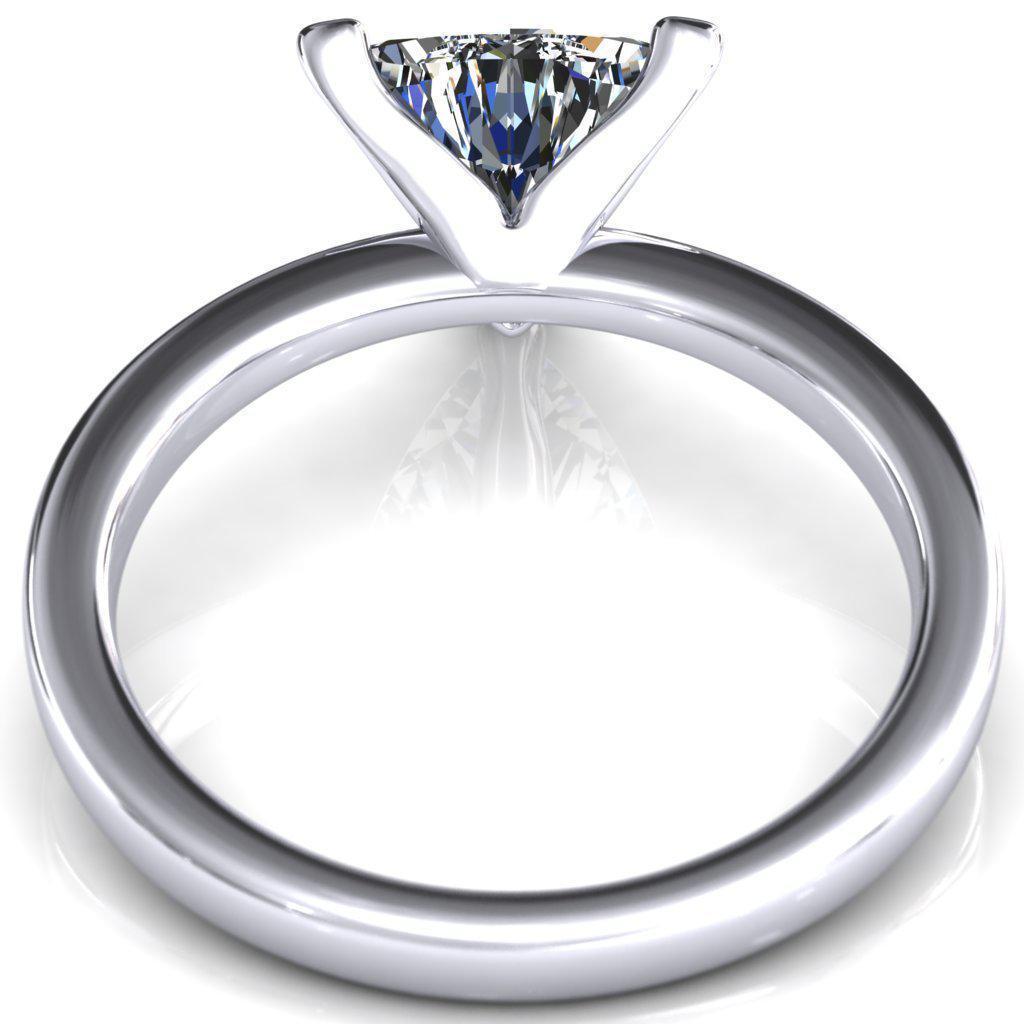 Tessa Trillion Moissanite 3 Prong Pitched Shoulders Solitaire Engagement Ring