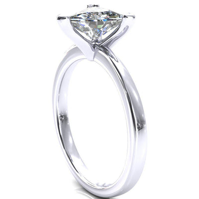 Tessa Trillion Moissanite 3 Prong Pitched Shoulders Solitaire Engagement Ring