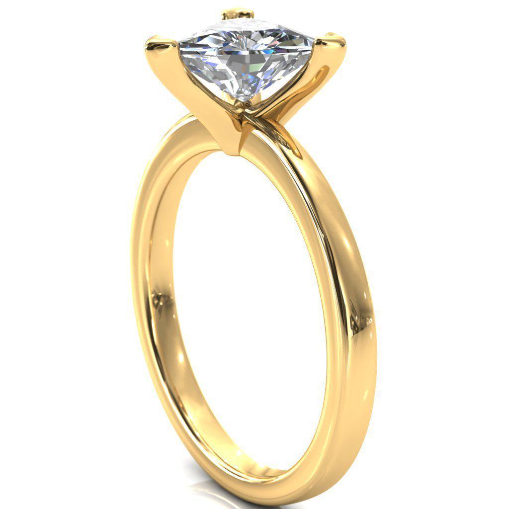 Tessa Trillion Moissanite 3 Prong Pitched Shoulders Solitaire Engagement Ring