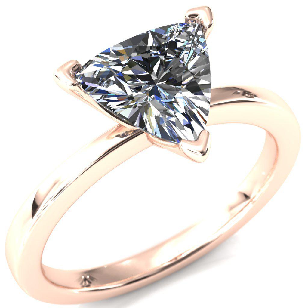 Tessa Trillion Moissanite 3 Prong Pitched Shoulders Solitaire Engagement Ring